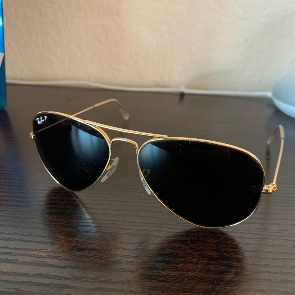 Gold Ray-ban Aviator Sunglasses